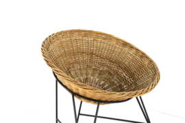 Wicker mand fauteuil in de stijl van Matthieu Matégot | 2 stuks op voorraad