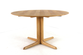 Ronde 2x verlengbare eiken eettafel 'Veerst'