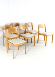 Set van 6 eiken Deense stoelen 'Lomborg'