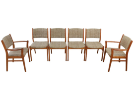 Set van 6 Deense eetkamerstoelen 'Hvilsum'