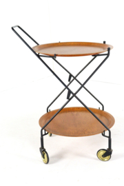 Trolley met losse ronde dienbladen in de stijl van Jie Giantofte