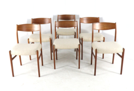 Set van 6 Arne Wahl Iversen voor Glygnore mobelfabrik stoelen