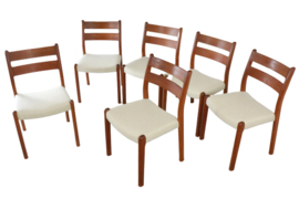 Set van 6 Deense stoelen  EMC mobler 'Ebershausen'