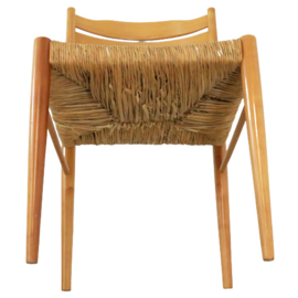 Set van 6 eetkamerstoelen met rattan "Flechtheims"