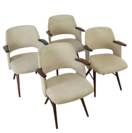 Set van 4 Pastoe eetkamerstoelen FT30 Cees Braakman 'Rotterdam'
