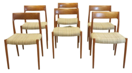 Set van 6 Niels O Möller stoelen model 77 'Dukkerup'