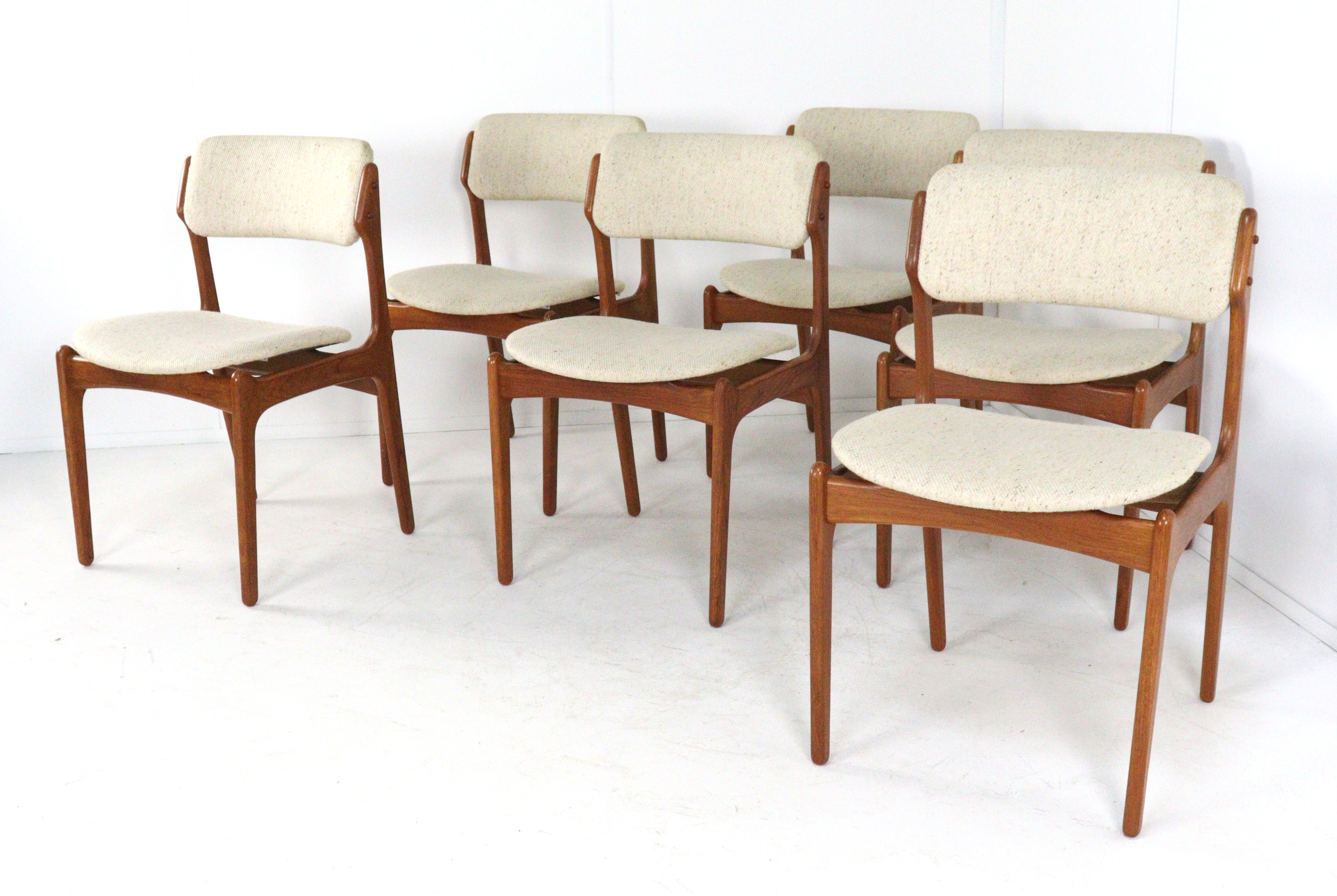 Set van 6 Erik Buch stoelen voor O.D. Møbler 'Bur'