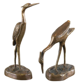 Set van 2 bronzen vogels