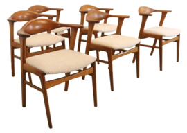 Set van 6 Erik Kirkegaard voor Høng Stolefabrik stoelen model 49