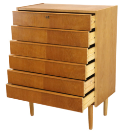 Deense hoge oak ladekast 'Brovst'