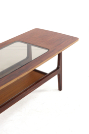 Salontafel met glas en lectuurhouder "Bristol"