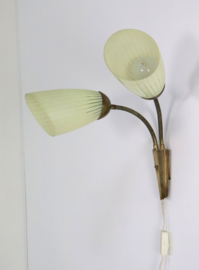 Wandlamp met 2 glazen kapjes