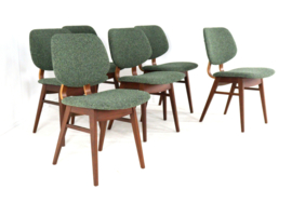 Set van 6 Nederlandse eetkamerstoelen 'Zegge'