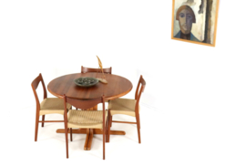 Ronde Deense 1x verlengbare eettafel 'Kalundborg'