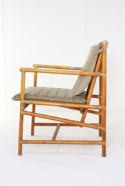 Set van 4 safari bamboo stoelen + tafeltje 'Geleen'