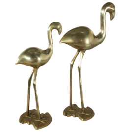 Set van 2 messing flamingo's