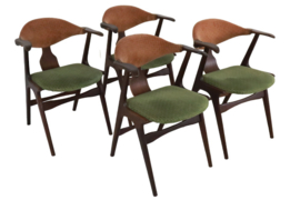 Set van 4 Wébé koehoorn eetkamerstoelen 'Stiens'