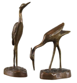 Set van 2 bronzen vogels