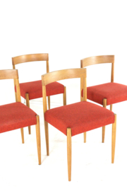 Set van Deense eiken stoelen