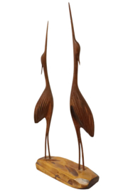 Teakhouten reiger-duo