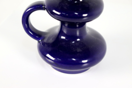 Donkerblauwe keramieken kandelaar