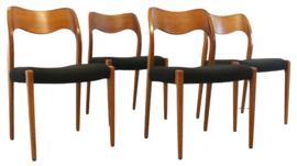 Set van 4 eetkamerstoelen Niels O Möller model 71
