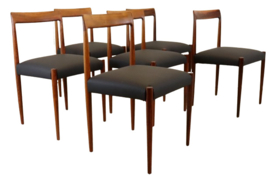 Set van 6 palissander Lübke eetkamerstoelen 'Bernsburg'