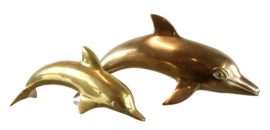 Set van 2 messing dolfijnen