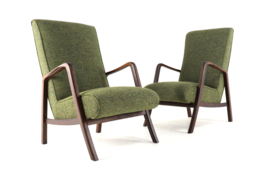Knicos fauteuil  in Wengé met Groene stoffering | 2 stuks beschikbaar