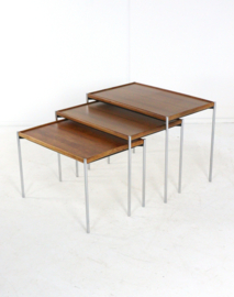 Set van 3 nesting tables Lämmle and Co met omkeerbaar blad