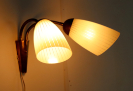 Wandlamp met 2 glazen kapjes