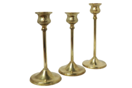 Set van 3 messing kandelaartjes