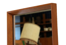 Spiegel met teak houten rand