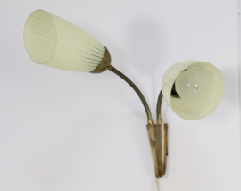 Wandlamp met 2 glazen kapjes
