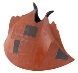 Terracotta vaas 'Horn'