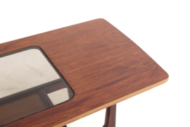 Salontafel met glas en lectuurhouder "Bristol"