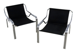 Relaxfauteuil van chroom | set van 2