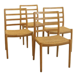 Set van 4 eiken Niels O Möller model 85  stoelen 'Keldby'