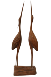 Teakhouten reiger-duo