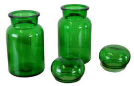 Set van 2 glazen voorraadpotten