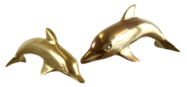 Set van 2 messing dolfijnen