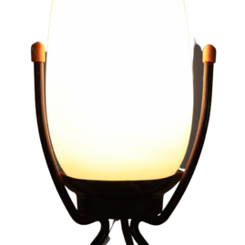 Jaren '50 tafellampje met melkglas