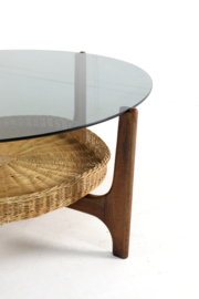 Ronde salontafel met lectuurhouder "Hilla"