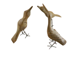 Set van drie houten vogeltjes