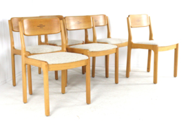 Set van 6 eiken Deense stoelen 'Lomborg'