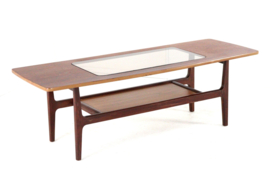 Salontafel met glas en lectuurhouder "Bristol"