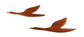 Set van 2 houten vogels