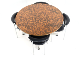 Ronde eettafel met koperen blad 'Driebergen'
