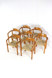 Set van 7 eetkamerstoelen in de stijl van Daumelier
