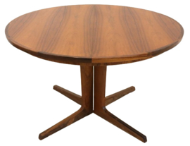 Bernhard Pederson and Son palissander ronde 2x verlengbare eettafel 'Thoming'